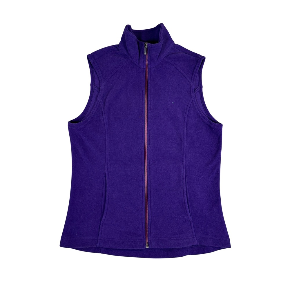 NWT Lands End Polartec Aircore 100 Fleece Vest Purple Full Zip Small 6-8 443340